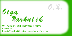 olga marhulik business card